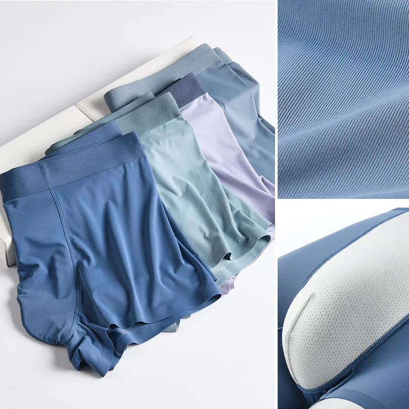 

Breathable Men's Underwear Ice Silk Solid Color Men' Boxer Straight Multi Color Option Comfortable Traceless Men's Underwear