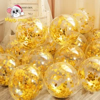 12pcs party decoration 12inch balloon transparent rose gold confetti latex balloons wedding child birthday party baby shower