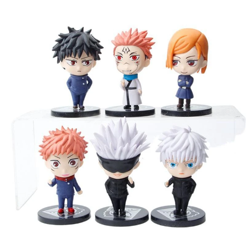 

6pcs/1Set Anime Jujutsu Kaisen Figure Gojo Satoru Q Version PVC Action Figure Megumi Nobara Satoru Figure For Kids