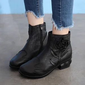 Women Chunky Heel Ankle Boots Woman Shoes Autumn Winter Brand Designer Martin Boots Female Platform Boots Ladies Fashion 2022