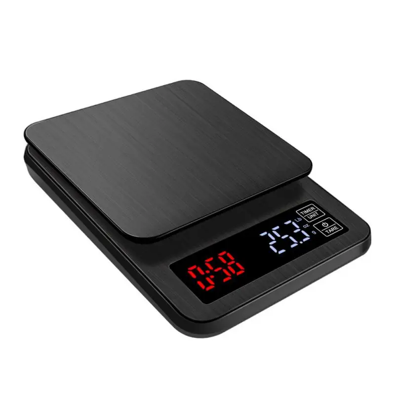 

3KG/0.1g USB Charging Coffee Scale LCD Display Drip Coffee Scale With Timer Home Digital Kitchen Scales Baking Measure Tools