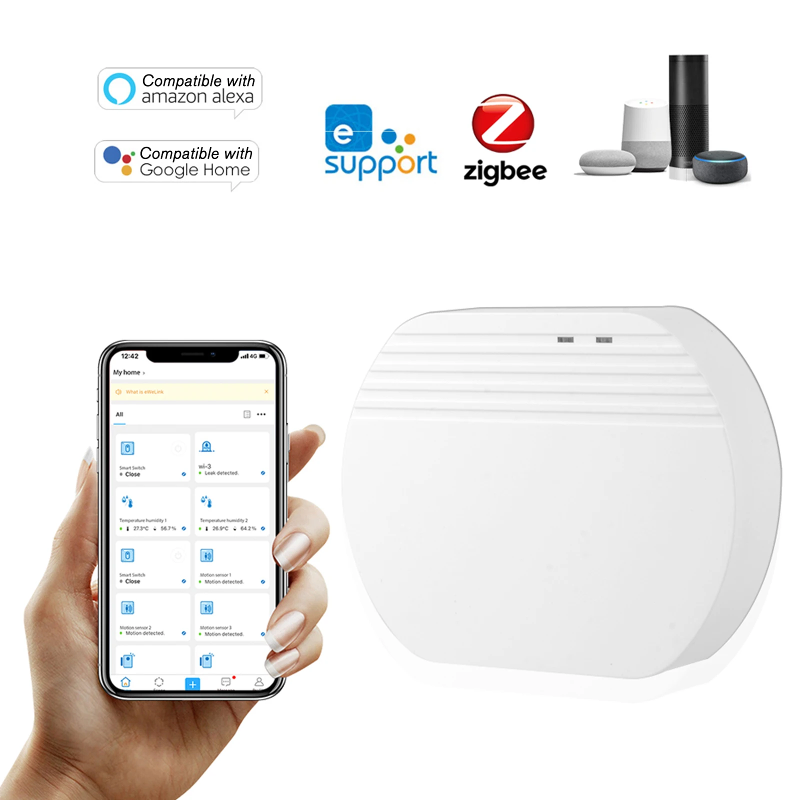 

eWelink 2 in 1 WiFi /ZigBee Bridge APP Remote Control Wireless Smart Home Bridge Voice Control for Alexa Google Wireless Gateway