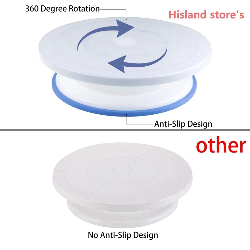 

Plastic Cake Stand Turntable Piping Pastry Bag Dough Knife Cream Cakes Rotary Table DIY Decorating Nozzle Set Baking Tool