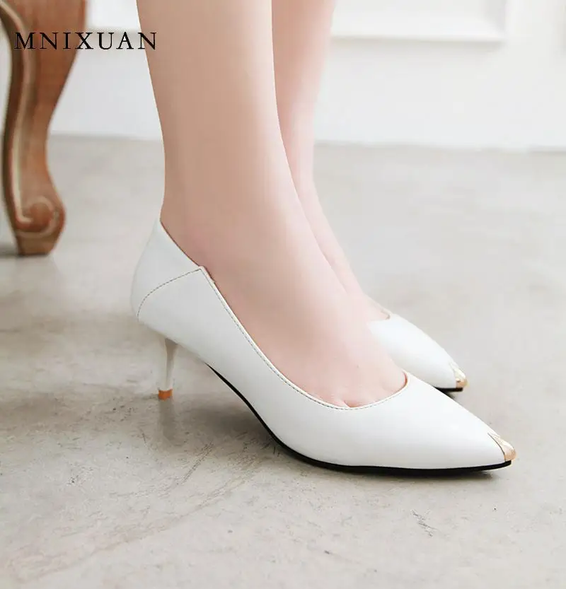 Женские туфли лодочки MNIXUAN офисные на высоком тонком каблуке с острым носком