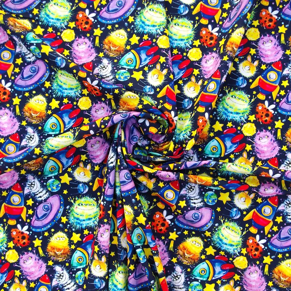 

1 yard Cotton Fabric for cloth,handmade,patchwork,bedding - Colorfull cartoon fishs (width=110cm)