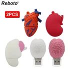 USB-флеш-накопитель с изображением человеческих органов, легких, сердца, желудка, мозга, врача, 64 ГБ