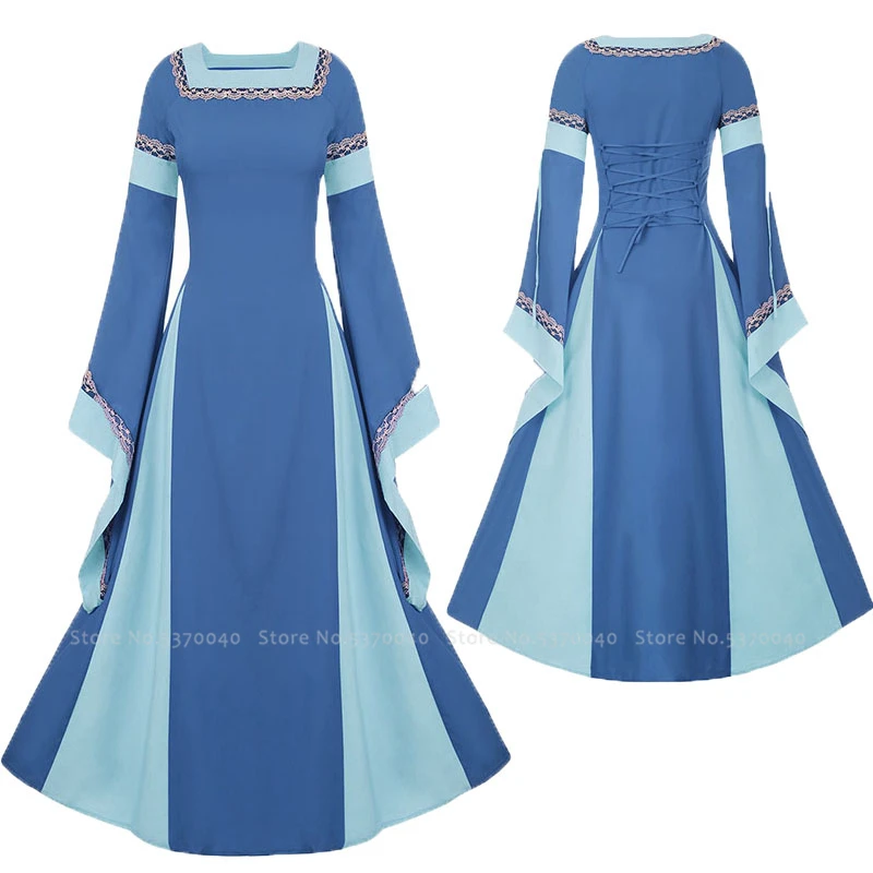 Женское длинное вечернее платье в стиле средневекового Ренессанса