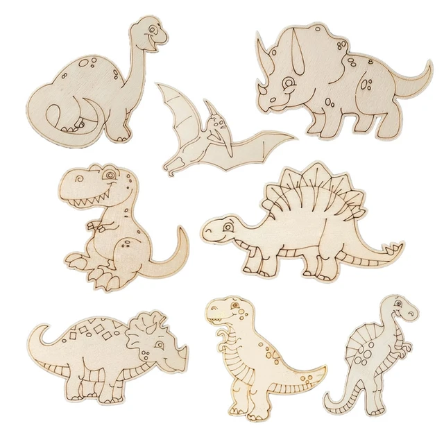 DIY Wooden Dino Paint Kit DIY Kids Crafts Unfinished Wood Painting
