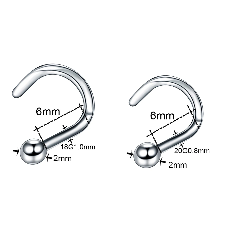 1Pc G23 Titanium Crystal Gem Nose Stud Piercing 18G 20G Screw Nazir Nostril Earring Ring CZ Body Jewelry | Украшения и аксессуары