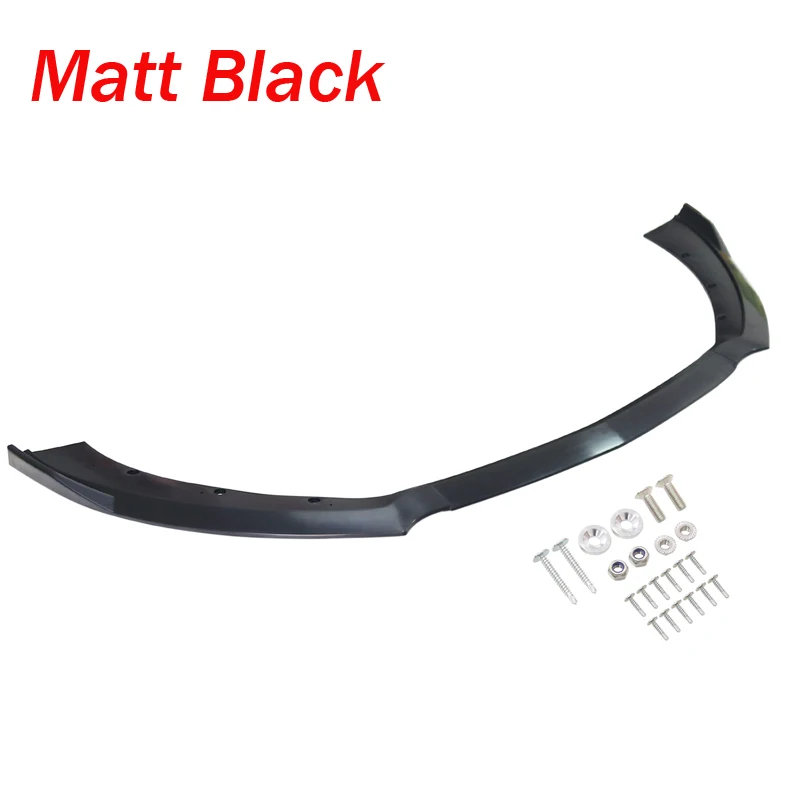 matt black Для Mustang- автомобильный передний бампер Canard губы сплиттер кузова лопаты бампер спойлер Замена ABS - Цвет: matt black