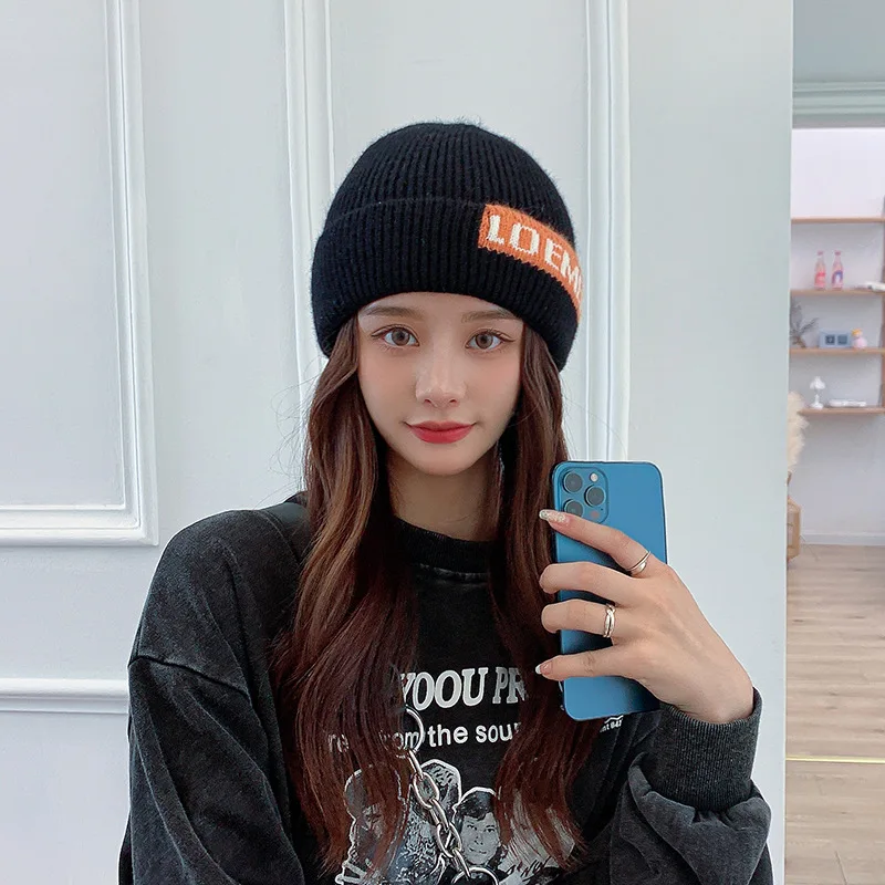 

Fashion Knitted Wool Unisex Women's Hat Autumn Winter Skull Cap Male Beanie Winter Retro All Match Windproof Earmuffs Head Hood