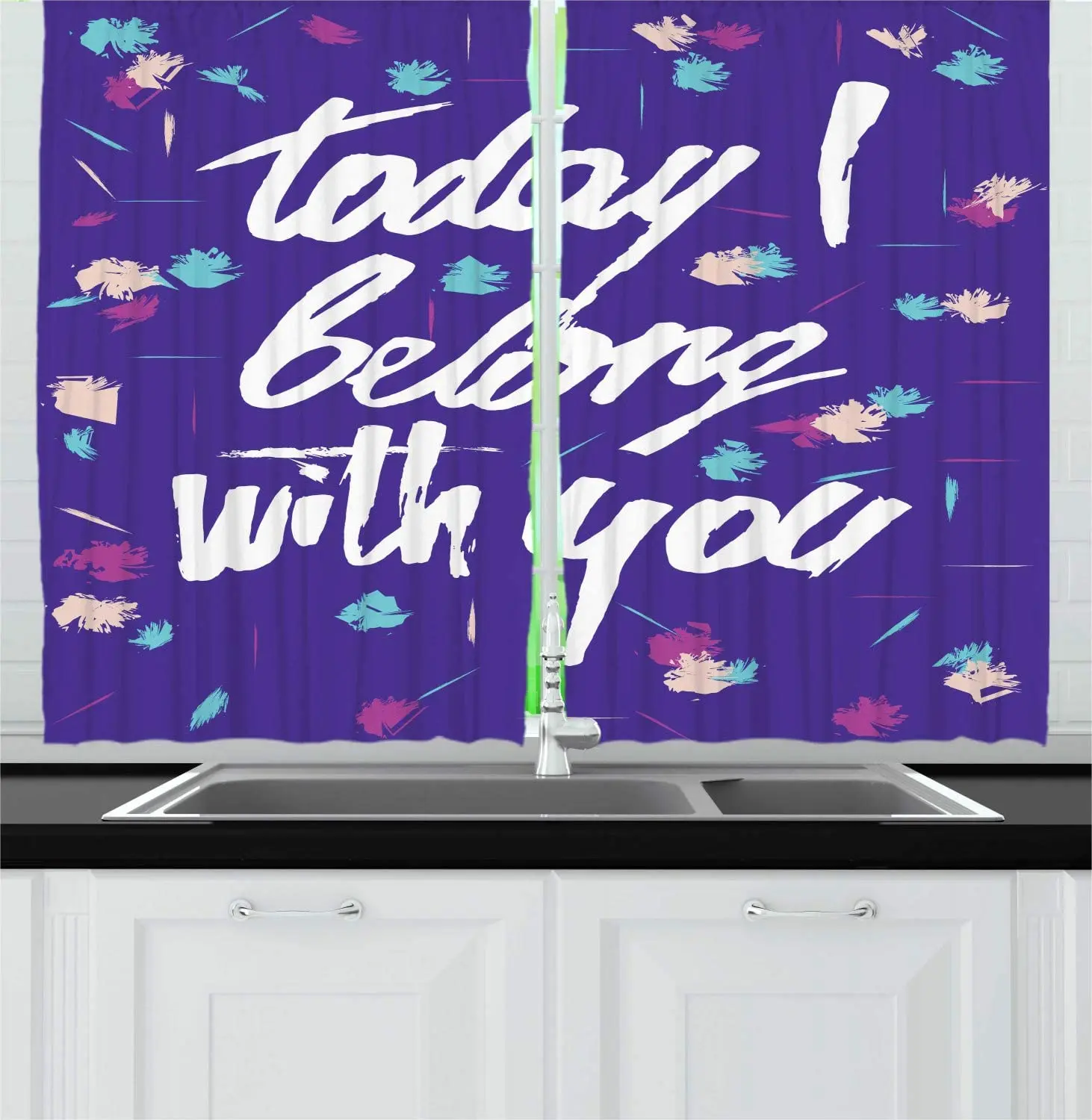 Индиго многоцветный я принадлежу к вам кухонные шторы случайные кисти для