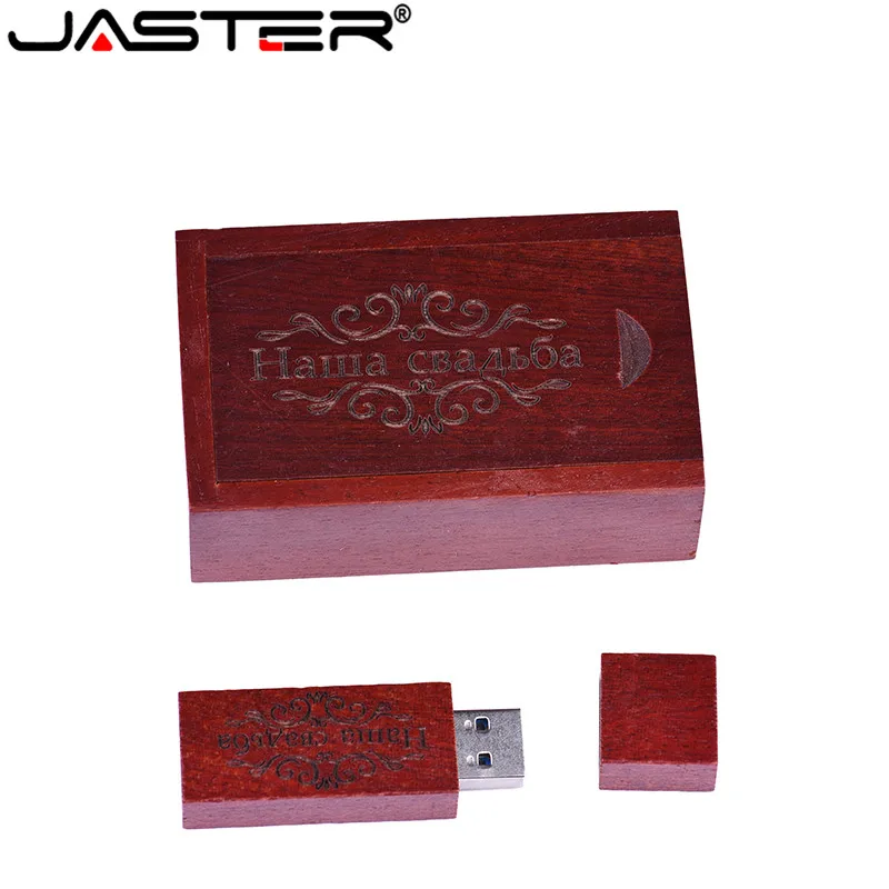 Usb флеш накопитель JASTER в деревянной коробке с гравировкой логотипа 4 ГБ 8 16 32 64 usb 2 0