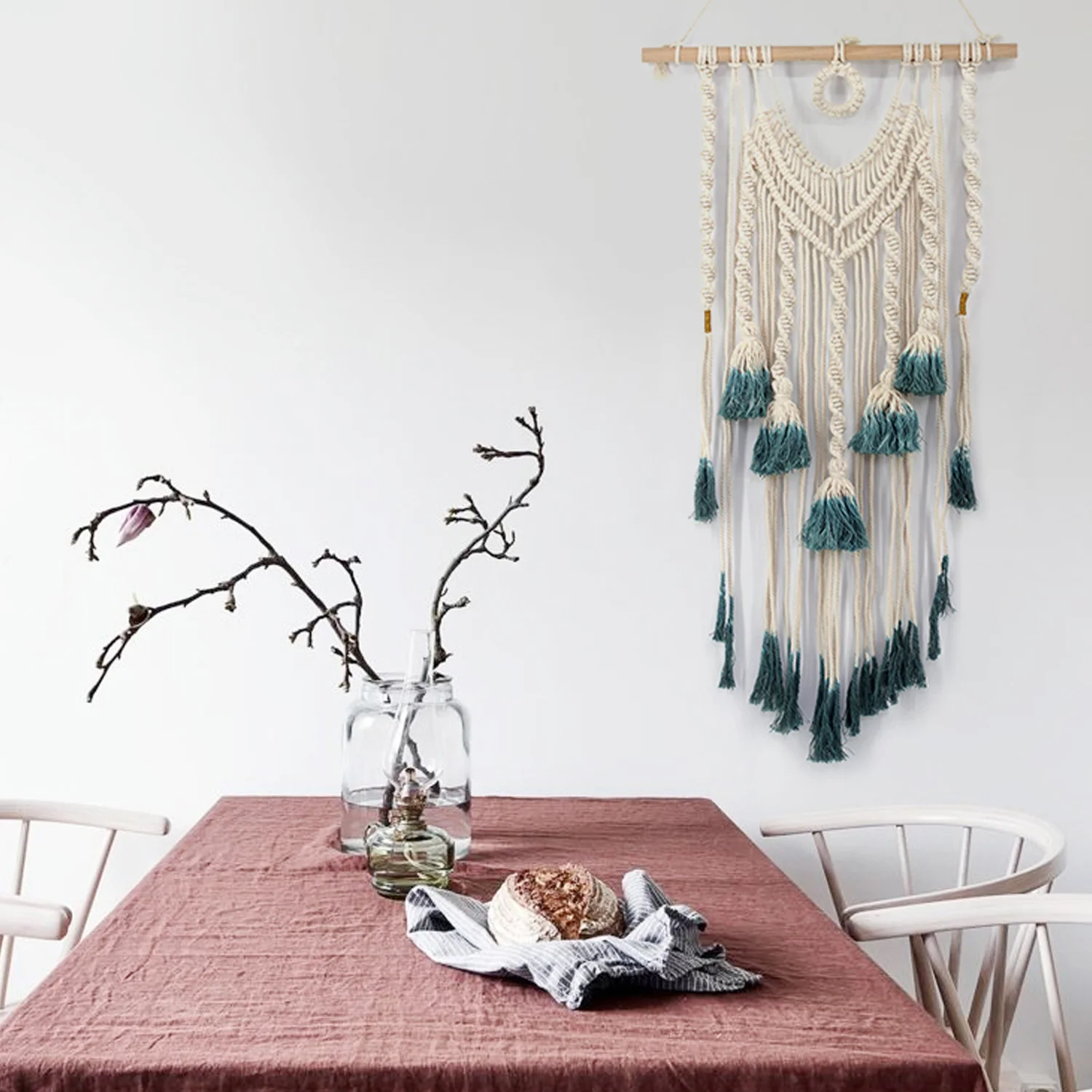 Набор принадлежностей для макраме сделай сам 6 деревянных колец + 50 бусин 4