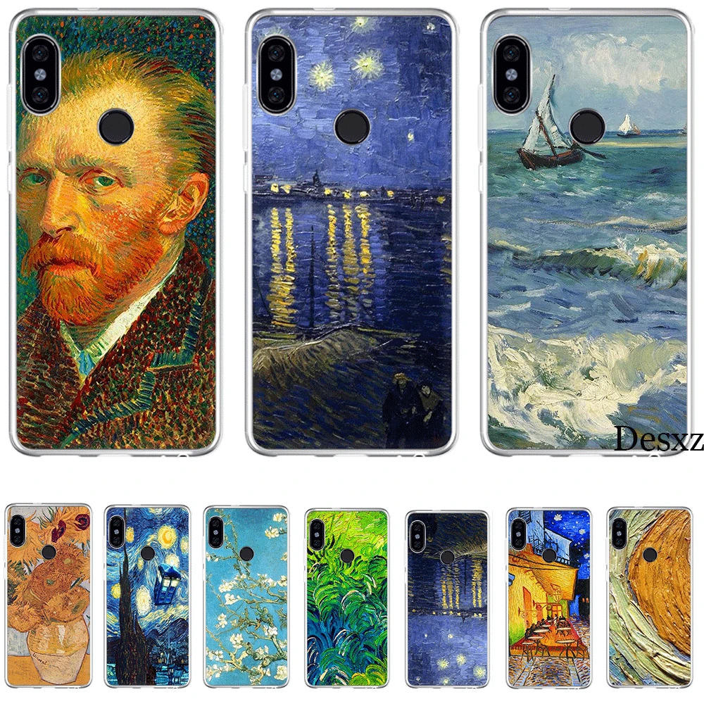 Чехол стильная футболка с изображением персонажей видеоигр для Xiaomi mi 5 5S 6 6X8 SE A1 A2 Lite mi x 2S 6A 9 9se макс 3 жесткий чехол Живопись Ван Гога для Чехлы