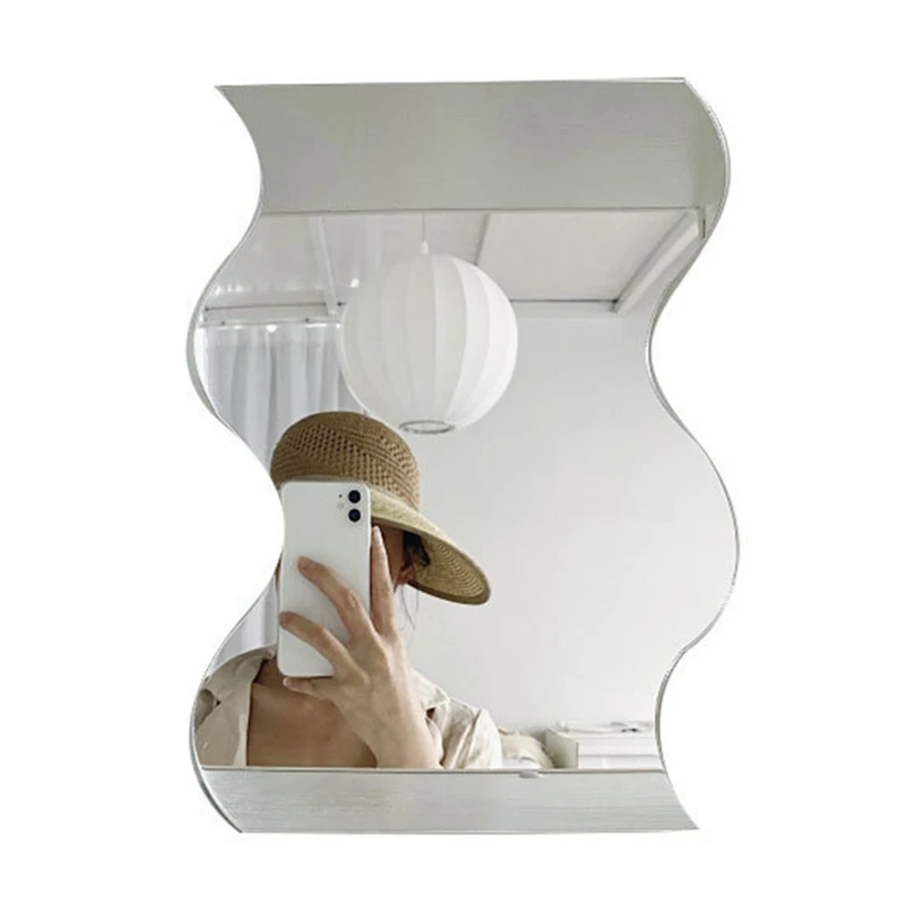 

Ins Wavy Makeup Mirror Acrylic Mirror Sheet Irregular Edge Desktop Mirror For Makeup Decorative Furniture Craft Home Decor