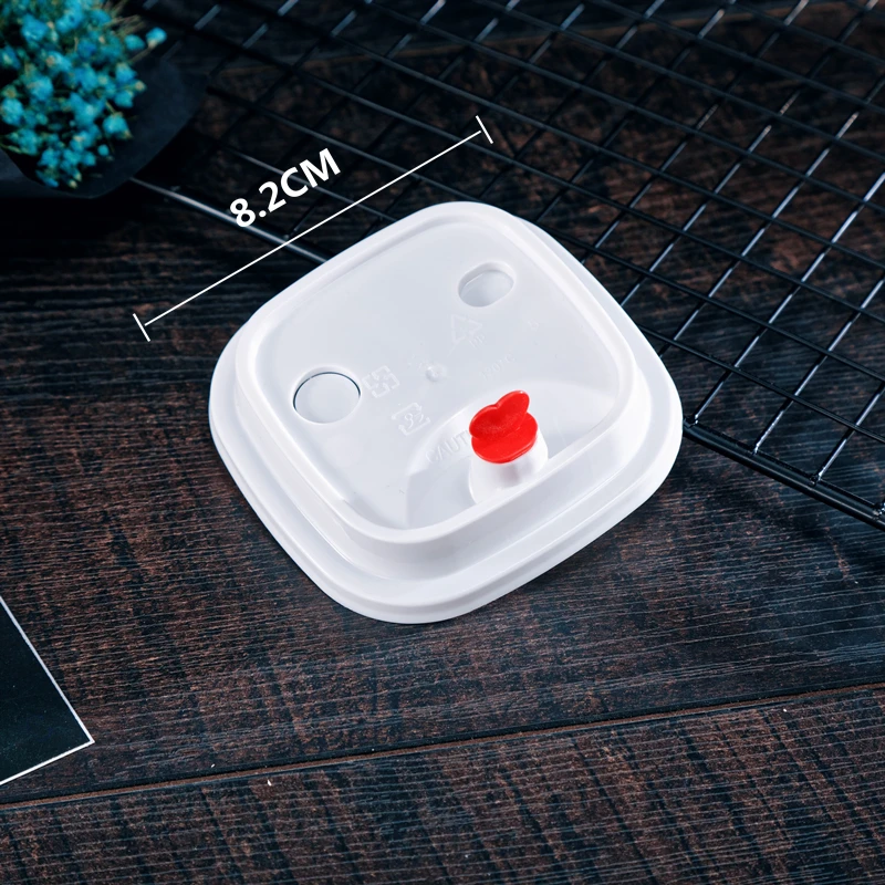 50 шт. одноразовые квадратные красные чашки для молока и чая 500 мл|Одноразовые