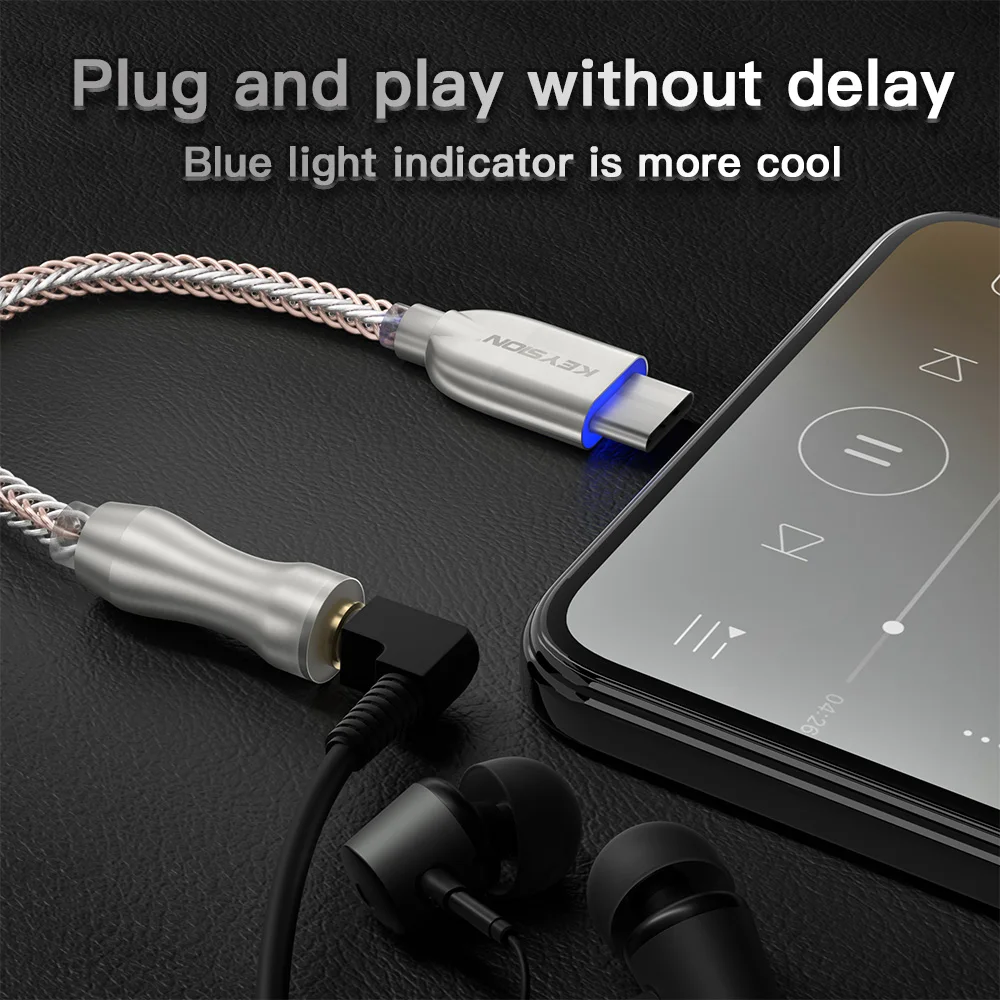 KEYSION USB TYPE C до 3 5 мм DSD128 Hi-Fi Двойной Аудио Чип Декодер Усилитель для наушников