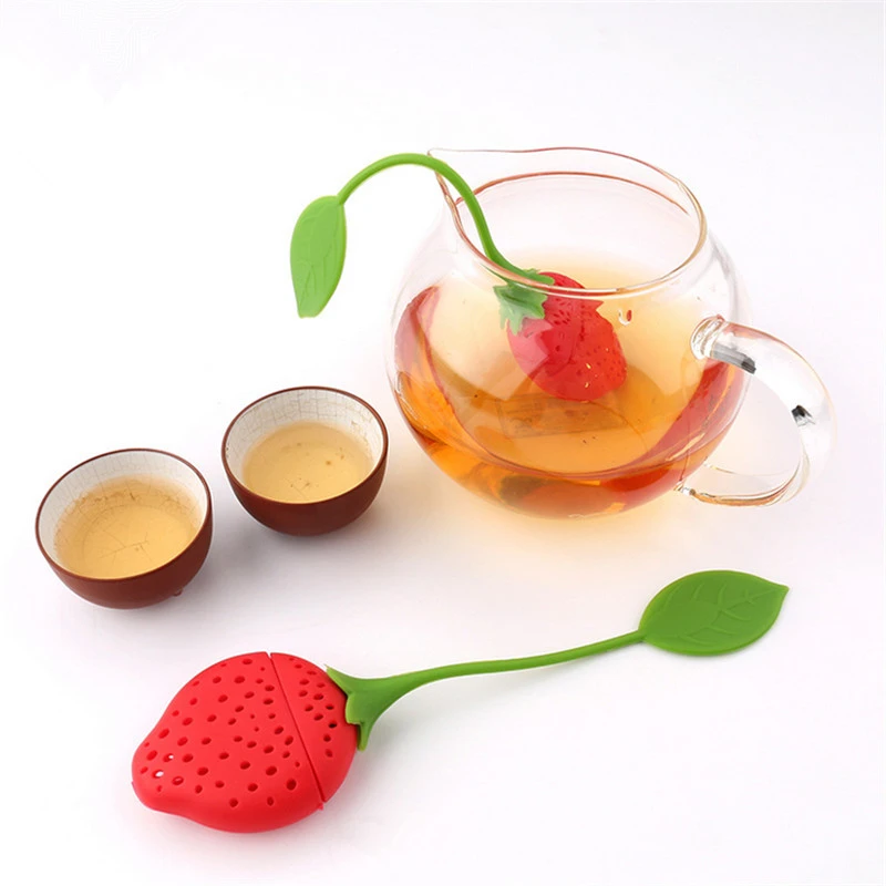 

1Pc Silicone Strawberry Rose Shape Tea Infuser Loose Leaf Tea Strainer Herbal Spice Infuser Filter Tools Random Color