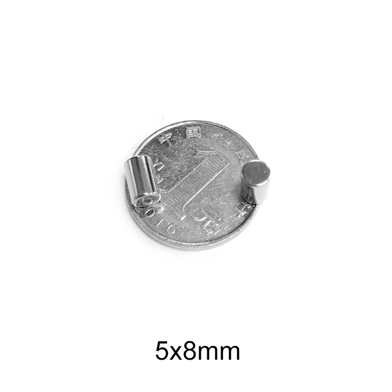 

Неодимовые магниты 5x8 мм, небольшие круглые магниты 5x8 мм, 20-300 шт.