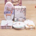 Этикетка для подарков из коричневойбелой бумаги, 50 шт., ярлык ювелирные подвески для самостоятельного изготовления, романтическая бирка для свадебных сувениров, декоративная бирка для печенья