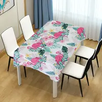 Summer Flamingo Palm Floral Pattern Rectangle Tablecloth Wedding Party Dining Room Picnic Kitchen Washable Table Cover