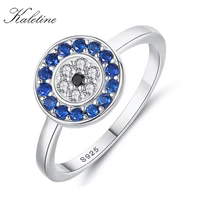 kaletine pure 925 sterling silver rings for women lucky evil eye charm blue cz finger gold rings men engagement wedding jewelry