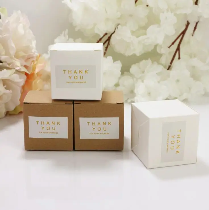 100 шт./лот маленькие 5*5*5 см коричневые коробки для конфет из крафт бумаги дня