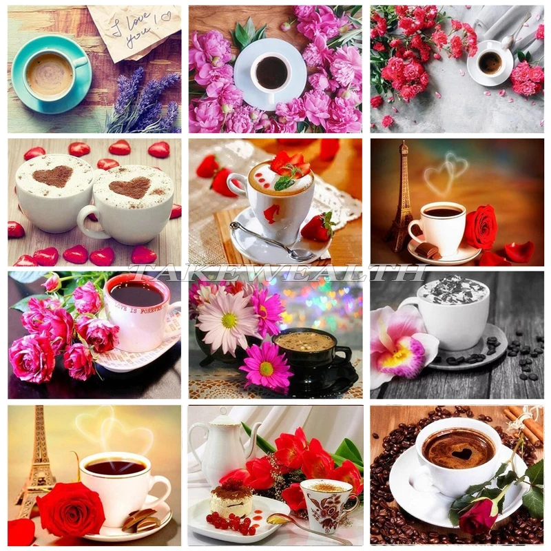 5D Diy Алмазная картина кофейная чашка полная вышивка крестиком водяная мозаика