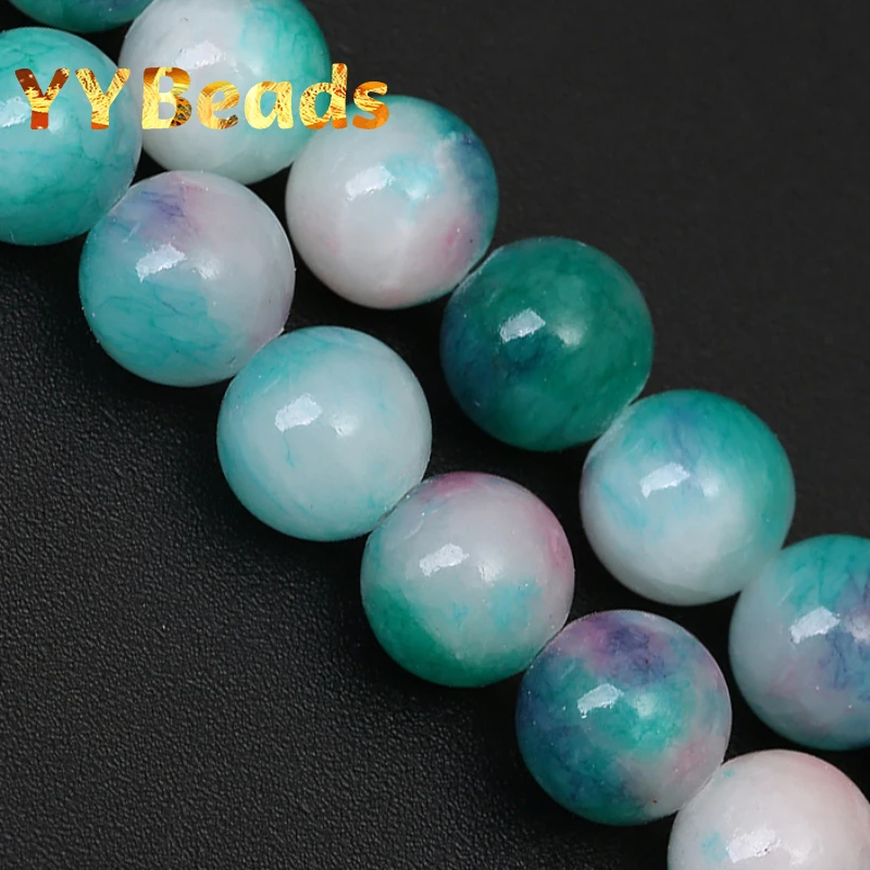 

100% Natural Blue Green Persian Jades Stone Beads Green Jades Loose Spacer Beads For Jewelry Making DIY Bracelet Earrings 6-12mm