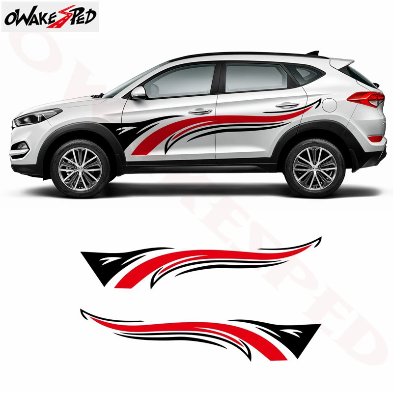 

Car Styling Flame Sport Stripes Graphics Decor Decals Auto Body Door Stickers Vinyl Decal Sticker For Hyundai Tucson