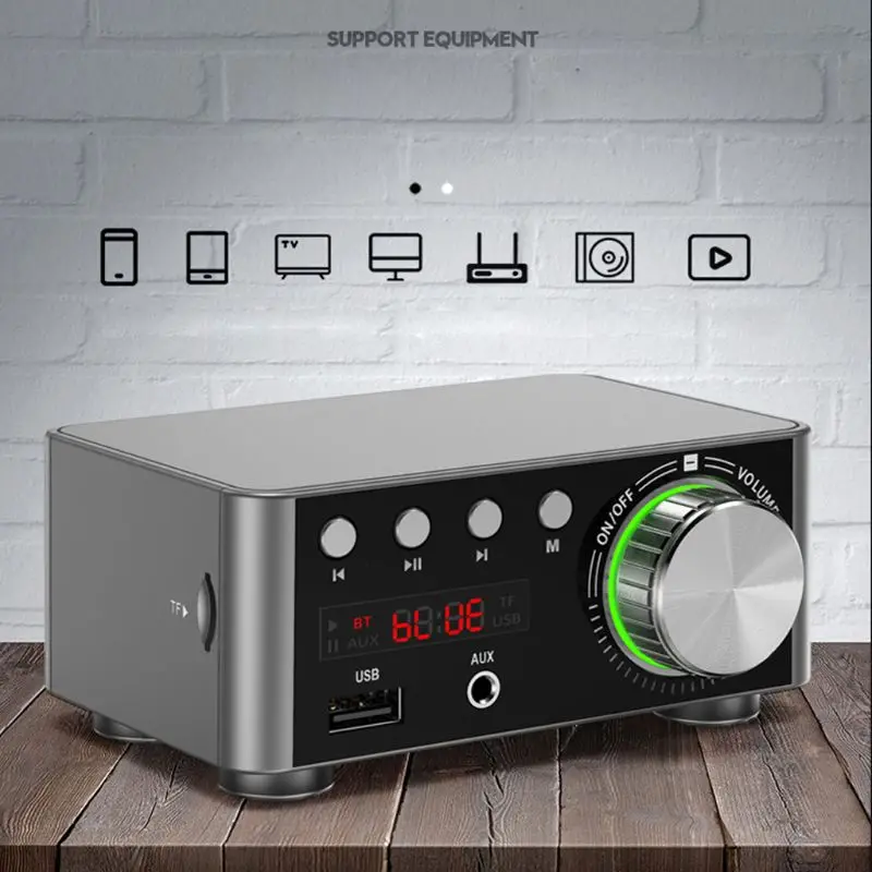 HiFi Bluetooth 5 0 класс D цифровой усилитель мощности стерео приемник USB TF