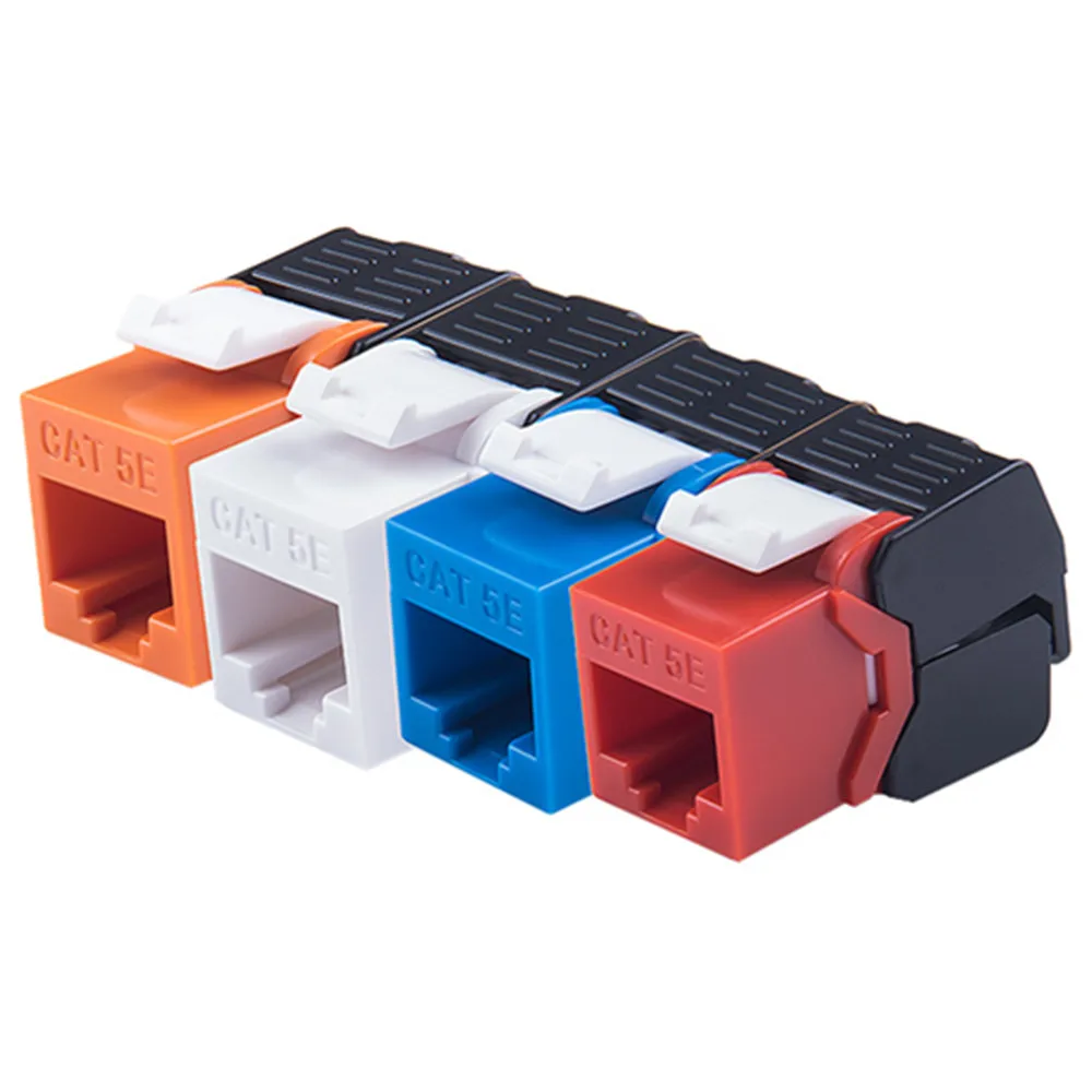 

RJ45 Cat5e Ethernet Jack Tool Less Cat 5e Keystone Jack Repeatable Using For 23-26AWG Network Cable 15u" Gold Plated Pin Contact