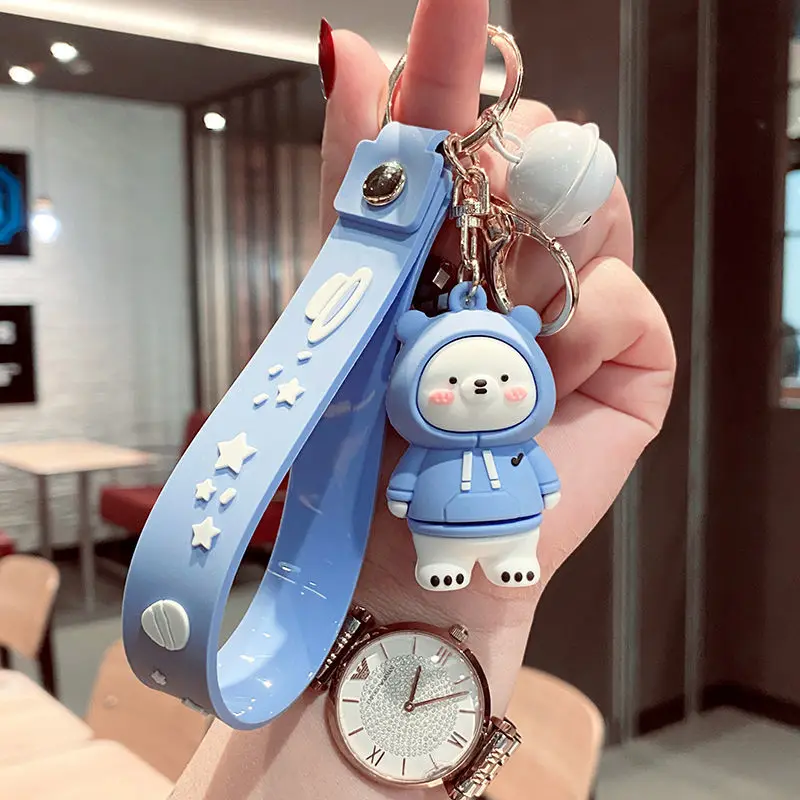 

Cute couple cartoon keychain female key chain pendant buckle lock creative gift male car key ring school bag ornaments