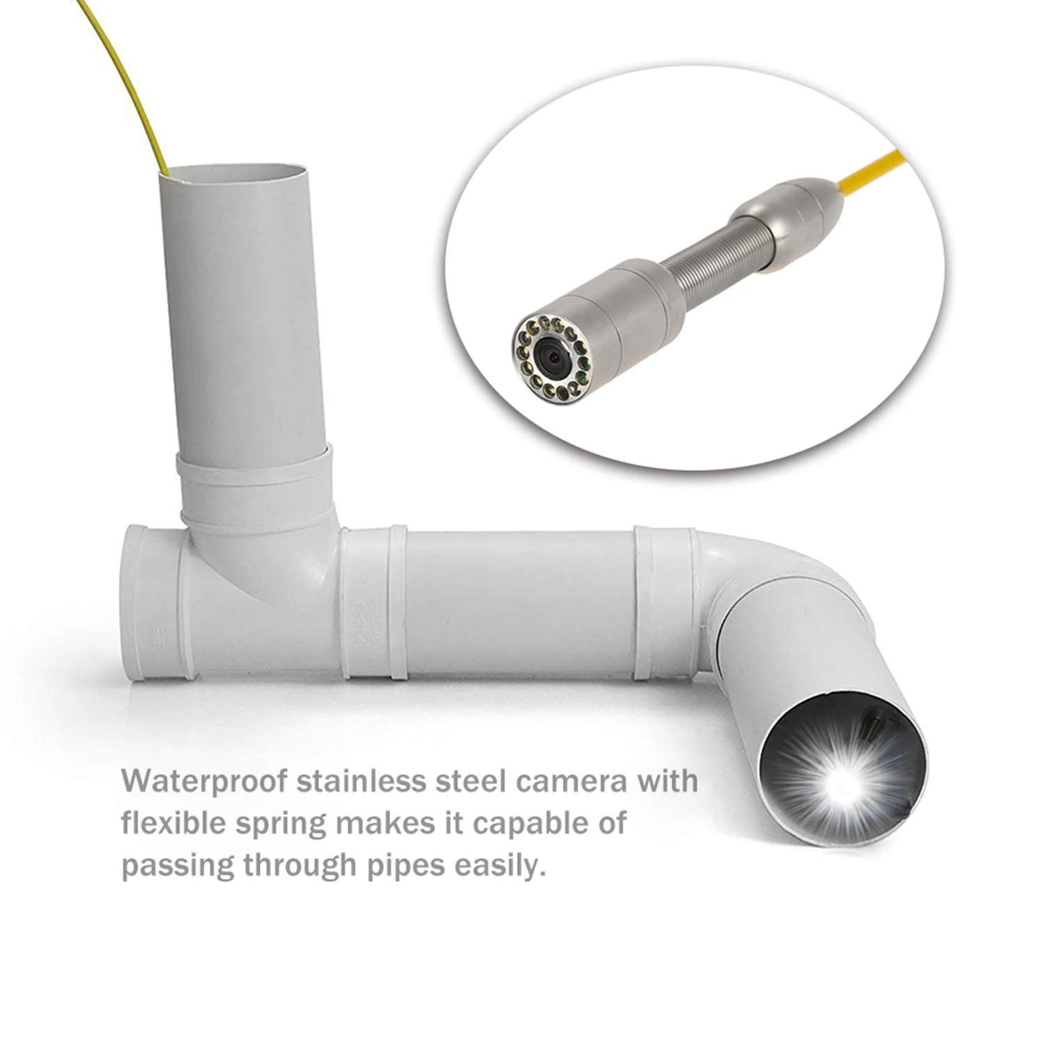 

9 Inch 100M Pipe Inspection Camera Drain Sewer Pipeline Industrial Endoscope Snake Camera with Meter Marking underwater camera