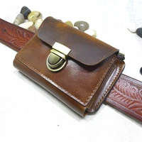 blongk multifunctional zippered waist bag leather belt pack drivers license case card holder car key pouch men lfkhd