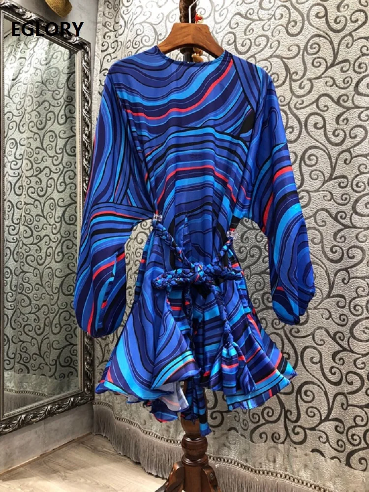 

High Quality New Summer Dress 2021 Fashion Style Women O-Neck Batwing Sleeve Striped Print Casual Loose Dress Sexy Above Knee