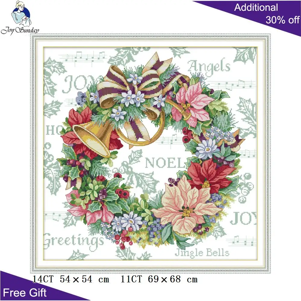 Набор для вышивки крестиком Joy Sunday венок H790 14CT 11CT | Дом и сад