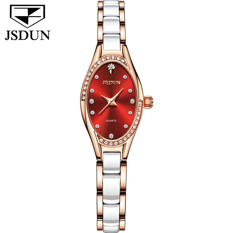 

JSDUN Women Watch Switzerland Quartz Movement Fashion Ceramic Waterproof Mini Watch Flash diamond Lady Women Girlfriend Gift