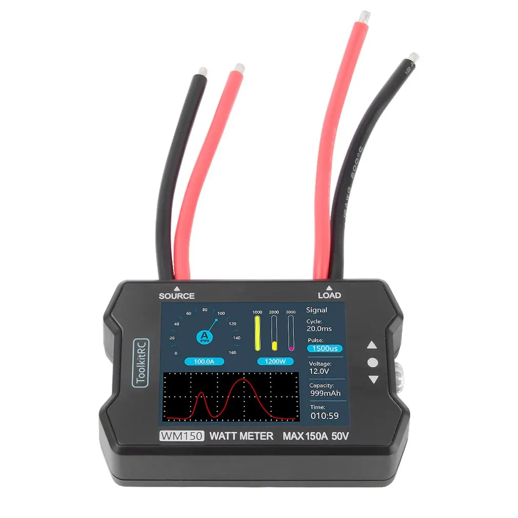 

Новый ToolKitRC WM150 Расширенный Ватт метр 1-с алюминиевой крышкой, 50В 150A 2,4 "TFT Экран Дисплей Мощность Напряжение прибор для измерения тока PWM Выход...