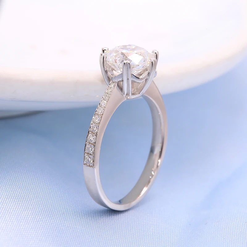 2 0ct 8 0 мм D круглая огранка 14k обручальное бриллиант из белого золота фоторамка для