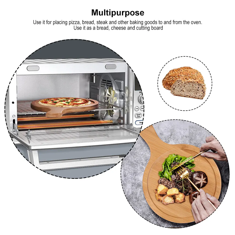 9 дюймов деревянная доска для пиццы с круглым носком ручной формы выпечки камень