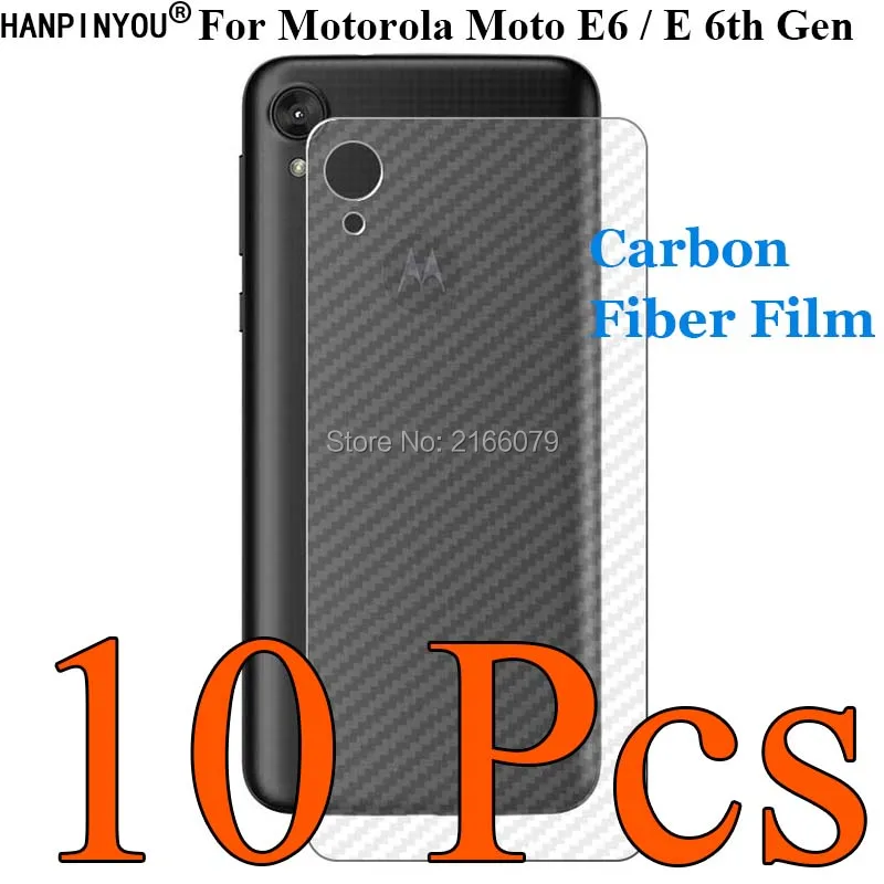 

10 шт./партия для Motorola Moto E6/E 6th Gen 5,5 "3D сверхтонкая жесткая накладка на заднюю панель из углеродного волокна наклейка на заднюю часть кожи накл...