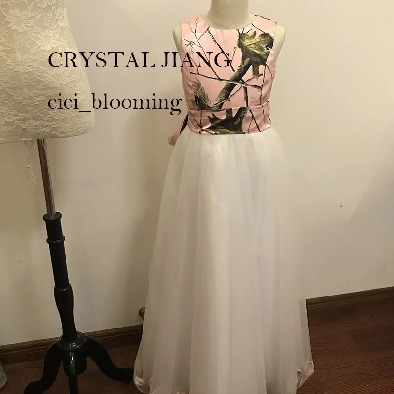

Pink Camo Flower Girls Dresses Long