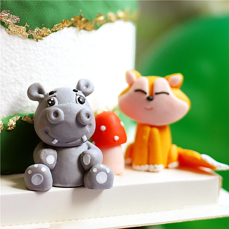 Сидя Жираф Лев лиса украшения обезьяна торт топперы для детей день партии