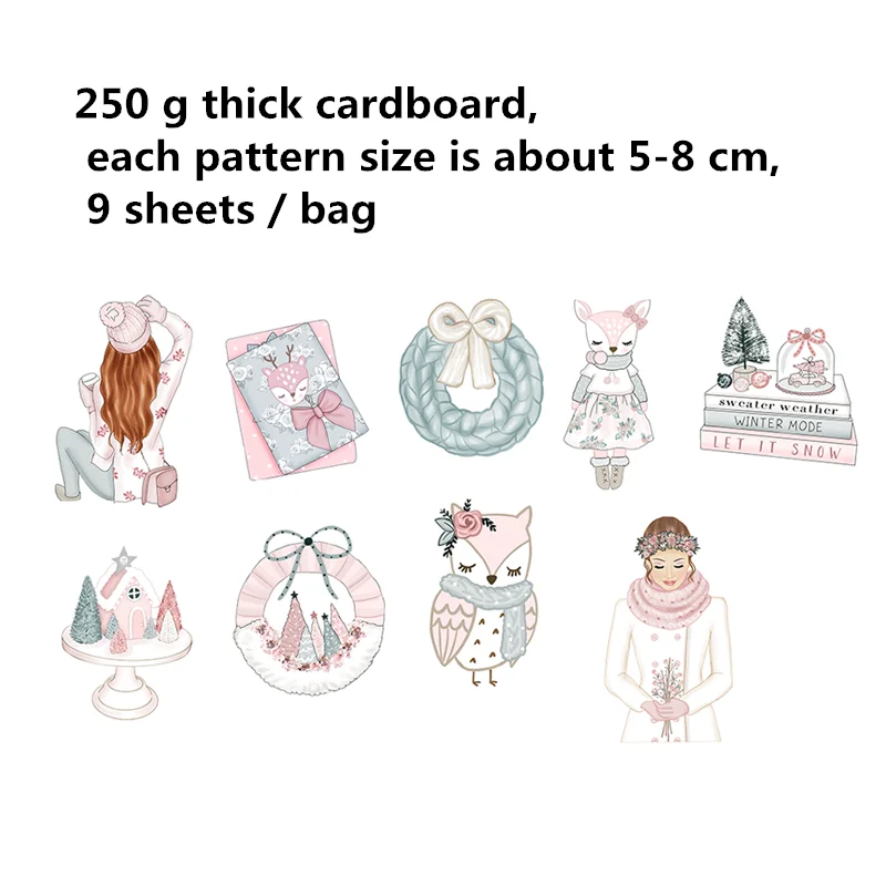 

9pcs/pack Thanksgiving/Christmas Message Card winter Greeting Card Paper Gift Label Tag Card Decoration of Filofax gillio books