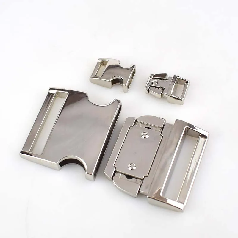 Meetee 2/4pcs 10 38mm Metal Side Release Curved Buckles for Paracord Bracelet Dog Collar Bags Belt Webbing Buckle Accessories|Пряжки и