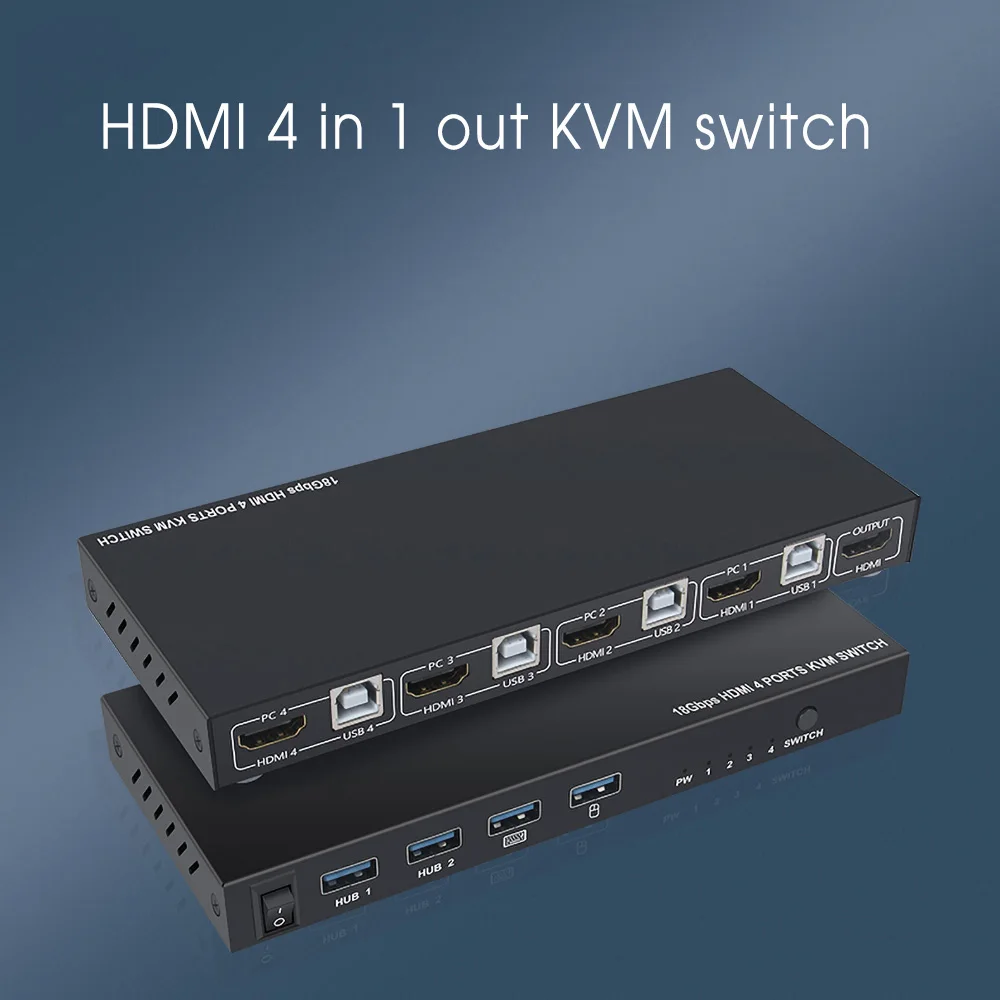 

Интерфейс kebidumei Type-C 4K HDMI-совместимый 4-в-1-выход мышь и клавиатура USB Sharer 4-портовый квм коммутатор