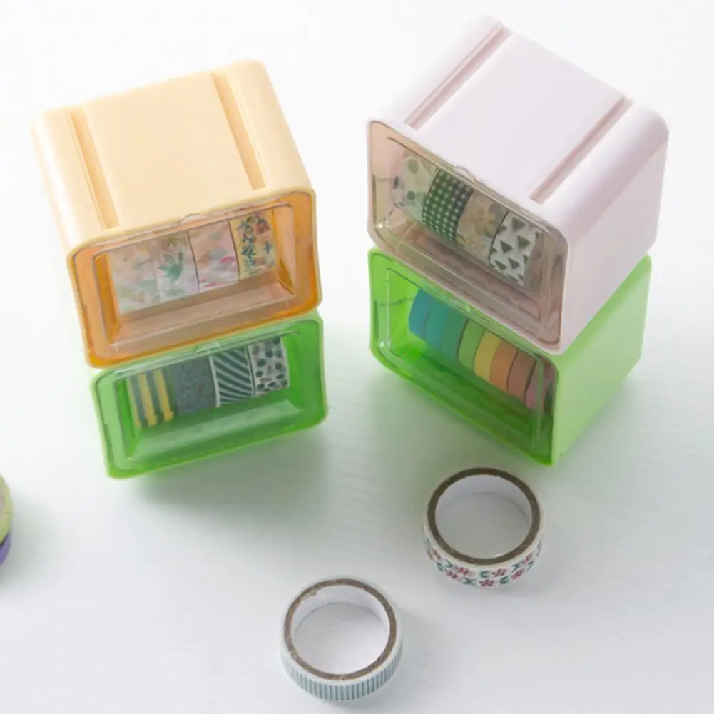 

Tape Storage Case Fashion Plastic Dust Proof Tape Storage Case Durable Portable Tape Storage Boxes