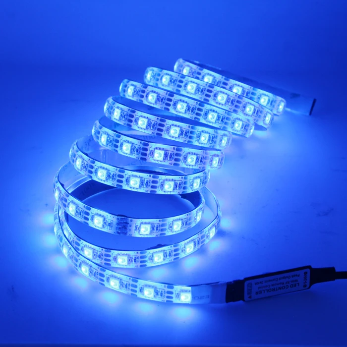 Светодиодный ремень USB зарядное устройство 5V цветная вспышка RGB цвет ТВ фон компьютерный стол пульт дистанционного управления лампа ремень